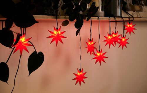 Led lichterkette sterne rot - 9,