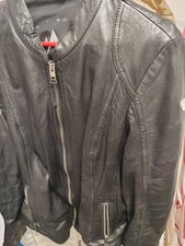 Damen-Lederjacke (Echtleder), Biker-Stil, Schwarz, Gr. 48 