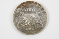 C26T35- Doppeldulden Silber Münze Bayern 1856 Maximilian II. Joseph
