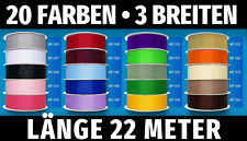 Ripsband 22m Zierband 6mm·16ct/m 12mm·21ct/m 25mm·33ct/m Webband Borte Dekoband