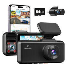 REDTIGER F17 4K Dashcam 3 Kanal 5G WiFi vorne  hinten innen mit 64 GB SD-Karte