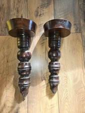 Wandhalter Wandleuchter  Kerzenhalter alt braun Holz