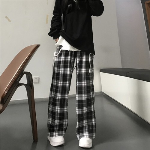 Damen hose kariert weit - hose,