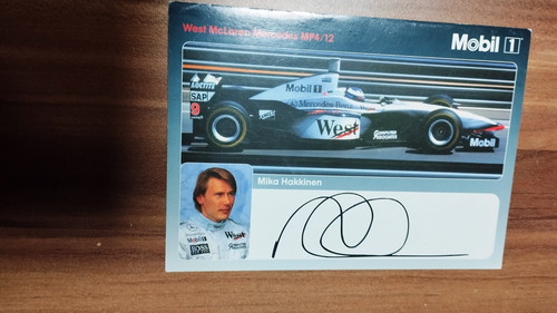 Autogrammkarte mika hakkinen - autogrammkarte,