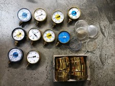 Manometer Druckregler Sauerstoff/Acetylen, Druckminderer Konvolut, Gläser, Hülle