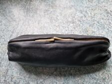 Vintage Damen Clutch Handtasche Schwarz 31 x 12 x 3 Klippverschluss Shabby