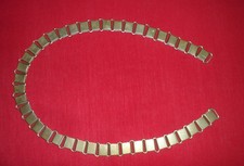 RINGKRAGEN KETTE - 2. WK - METALL ALUMINIUM - LÄNGE CA. 65CM - GOLDFARBENE SONDE