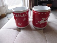2 Weihnachts Kaffeebecher Keramik