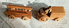 Holzspielzeug Spielzeug  Trecker mit Anhänger (Leiterwagen) Vintage