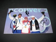 Ustyugov Fourcade Hurajt Podium OS 2010 Biathlon Foto ORIGINAL