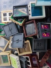 Lego 4 x Rahmen 60594 1x4x3 Fenster Scheibe Gitter Laden Glas