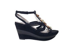 SCHUHE SANDALEN DAMEN APEPAZZA 501467 PANAREA WILDLEDER SCHWARZ HOHER KEILABSATZ PLATEAU