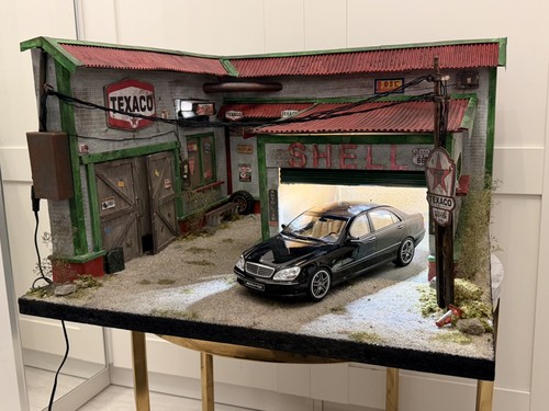 Diorama garage texaco old - garage,