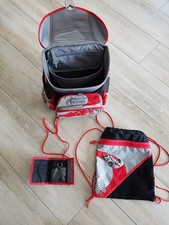 Step by Step Schultasch grau rot schwarz/ Formel Eins Racer mit Sportbeutel