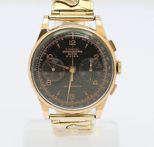 ♦ Carrol Herren Armbanduhr 18 kt 18k 750 er Gelb Gold Handaufzug Chronograph Uhr