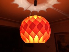 ZICOLI Deckenlampe Lampenschirm Pendelleuchte Orange 60er 70er Kunststoff Retro