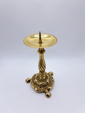 Messing Kerzenständer mit Dorn – Höhe 15 cm – Vintage Barock-Stil - Kerzenhalter