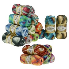 100g Strickgarn ALIZE DIVA BATIK Farbverlauf Häkelgarn Wolle Stricken Häkeln (38