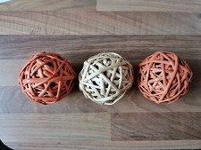 3 IKEA Rattan-Kugeln Terrakotta - Beige