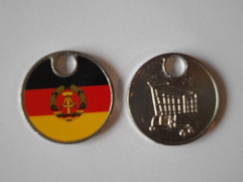 Einkaufswagenchip aus metall - einkaufswagenchip aus,