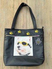 Handtasche COOL  DOG Hund Handmade Unikat  Anhänger Biene 36x32x10cm gefüttert