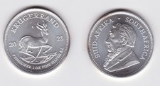 Krügerrand Silber Münze Südafrika 2021 Springbock 1 Unze Feinsilber (162279)