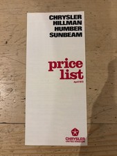 Chrysler Preisliste 1973