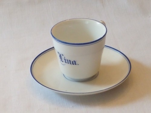 Sehr alte kindertasse lina mit - alte,