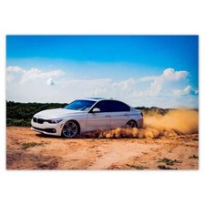 Poster WandTattoo Sticker Aufkleber BMW Drift auf Sand Nr. H2969_PLNS