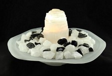 Budawi® - Selenit Tower Quellstein Rohstein Brunnenstein für Zimmerbrunnen 