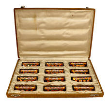 Limoges Messerbänkchen emailliert 12 Stück Art Deco L MR Limoges in OVP Rare -