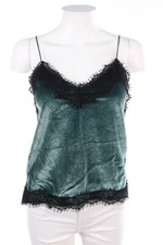 Bershka Top Samt Spitze XS petrol