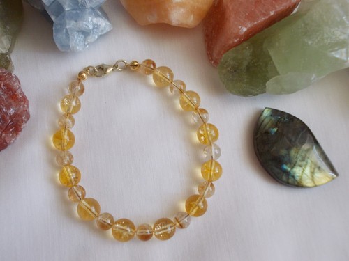 Citrin armband und 8mm - ,