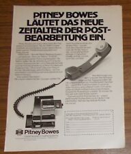 Seltene Werbung PITNEY BOWES RMRS Frankiermaschine Neues Zeitalter der Post 1983