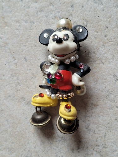 Micky maus brosche mit - maus, strass