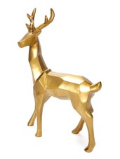 Deko Hirsch Weihnachtsfigur Dekofigur Hirschfigur Tierfigur gold schwarz