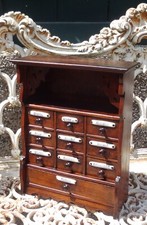 Gewürzschränkchen Gewürzschrank Hängeschrank 1 Fach  10 Schübe Porzellanschilder