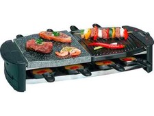 RACELETTE-Grill CB 1279 → Grillplatte+Heisser Stein, abnehmbar, 8 Pfännchen