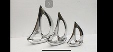 Deko Skulpturen Segelboote Aluminium Maritimes Deko Set 3-teilig