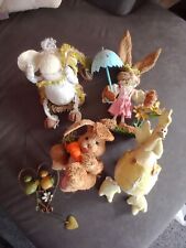 Set Osterdeko 5 Stück Rar Konvolut Stroh Hasen Schaf Huhn Ostern gross XXL Top