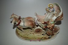 Pferdekutsche Porzellan, 27cm