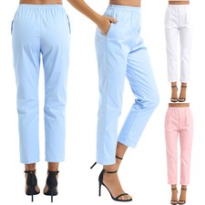DE Damen Schlufhose Schwesternhose OP Hose Lose Hosen Pflegehose mit Gummiband