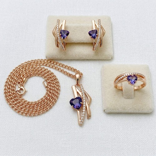 Schmuckset lila zirkon - schmuckset,