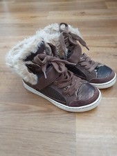 Fullstop Kids hohe Schuhe Sneakers braun außen Leder Gr. 32 gefüttert /Fell 