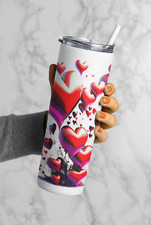 Edelstahl-Becher Thermobecher Tumbler 20 oz  " Herzballons "