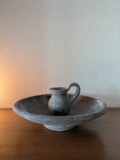 Vintage Shabby Chic Deko Schale Und Kännchen, Graue Keramik