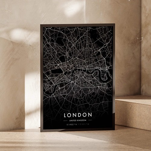 London city map print dark - london,