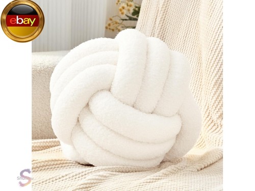 Rund knotenkissen beige 28cm - knotenkissen,