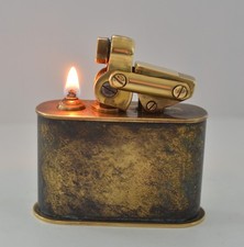 Seltene KW Tischfeuerzeug / Mini-Lampe aus Messing, ca. 1930er Jahre