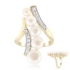 Weißer Süßwasserperlen Ring